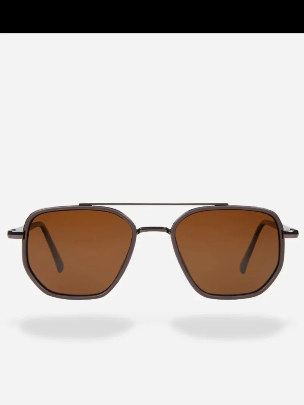 Women's Glass Theory Brown Square Sunglasses - Classic Polarized Lenses